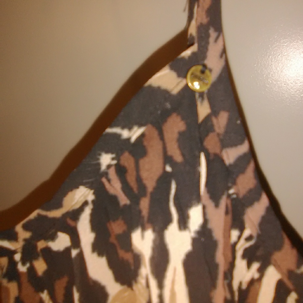 Guess black/brown pleated leopard mini dress - Picture 4 of 5